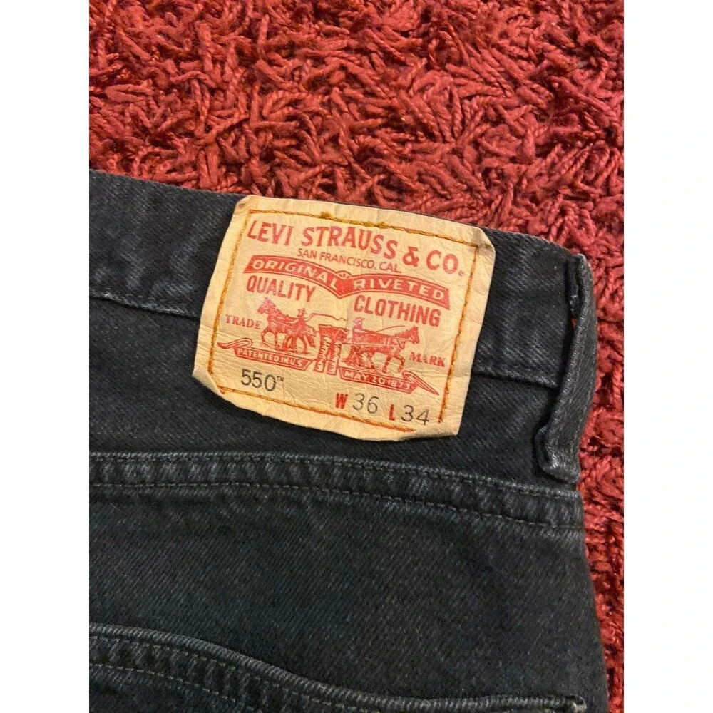 Y2K Levi’s 550 Jeans Men’s Size 36X34 Black Denim Relaxed Pants